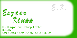 eszter klupp business card